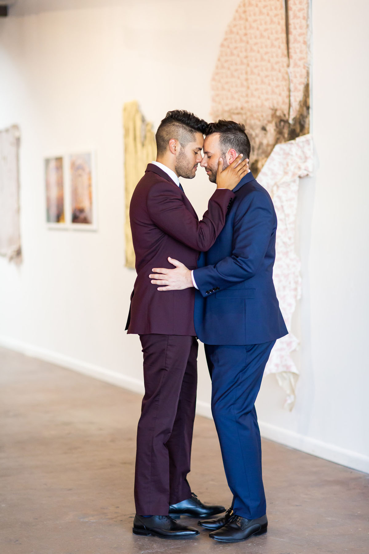 Fort Lauderdale gay dance studio owner wedding embrace