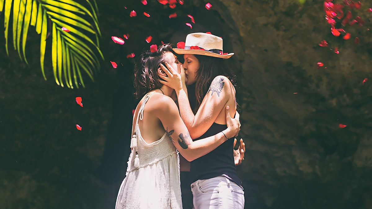 Mystical surprise proposal inside a Mexican cenote
