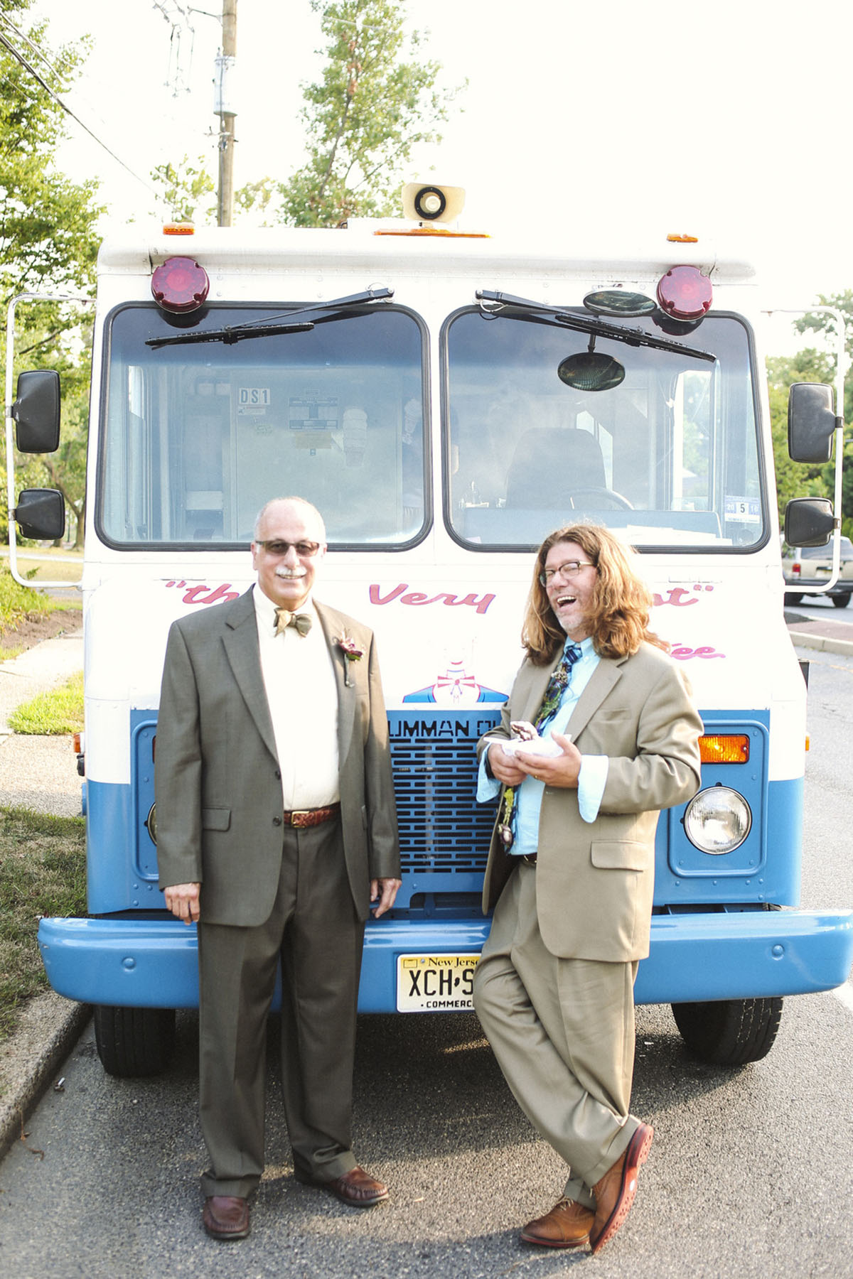 Unique and nostalgic backyard wedding after 29 years together ice cream truck