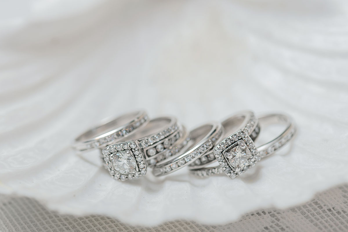 Beach wedding in Kennebunkport, Maine engagement rings wedding bands