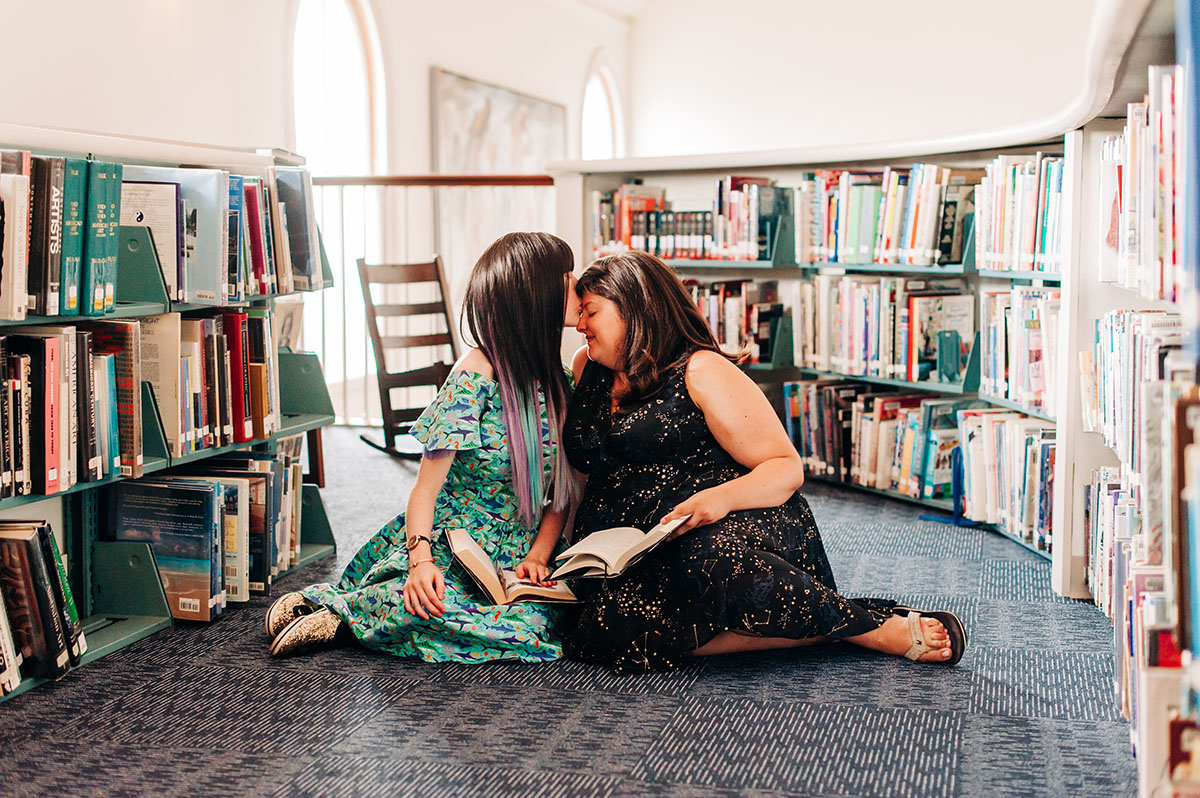 I proposed to my high school sweetheart—here's how we make it work two brides lesbian couple beach engagement books literature Harry Potter Provincetown Library