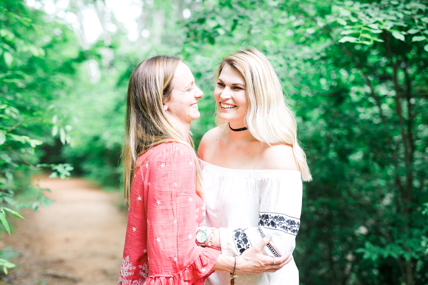 Outdoor engagement session at High Falls State Park in Georgia