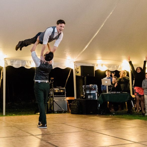 A gay couple went viral for their incredible first wedding dance Dirty Dancing lift
