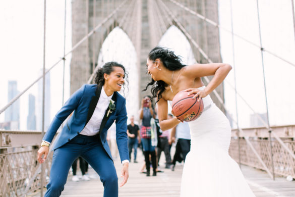 We spoke to the couple behind that epic Brooklyn Bridge basketball photo