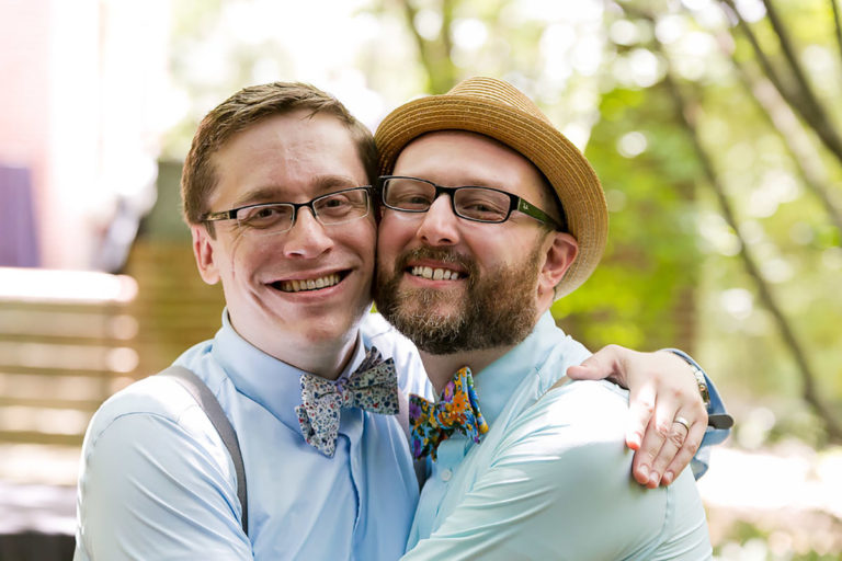 Casual outdoor wedding at the Garden Club of Georgia