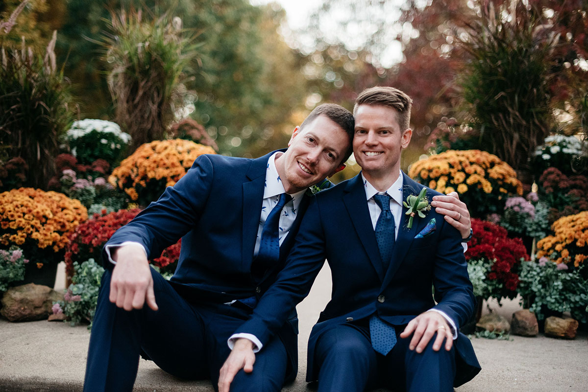 This astronomer's celestial-inspired wedding is literally out of this world Dyer Observatory navy blue tuxedos space constellations stars astronomy telescope