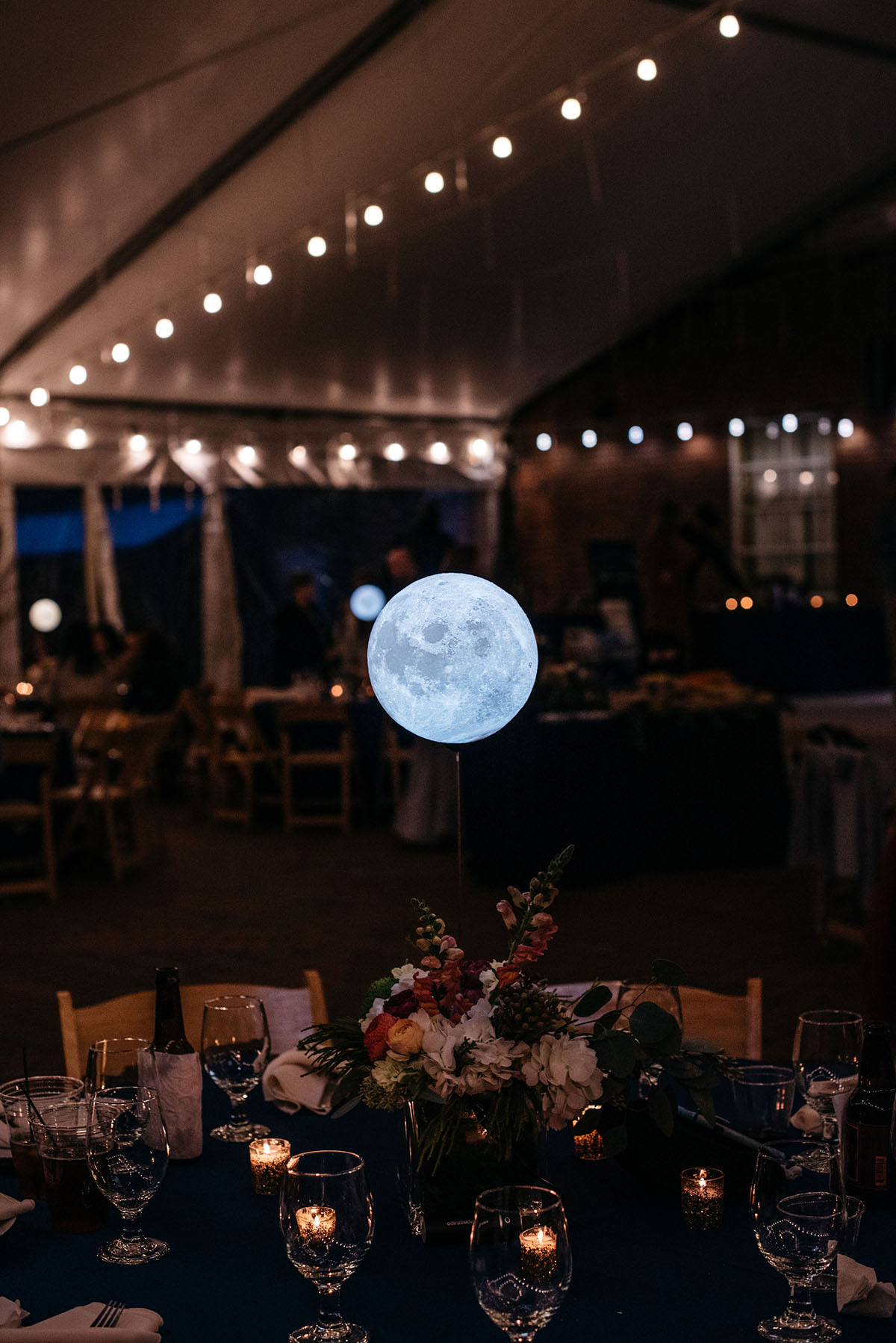 This astronomer's celestial-inspired wedding is literally out of this world Dyer Observatory navy blue tuxedos space constellations stars astronomy telescope