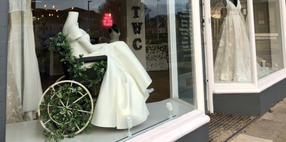 Why this wedding shop is getting praise for its wheelchair window display