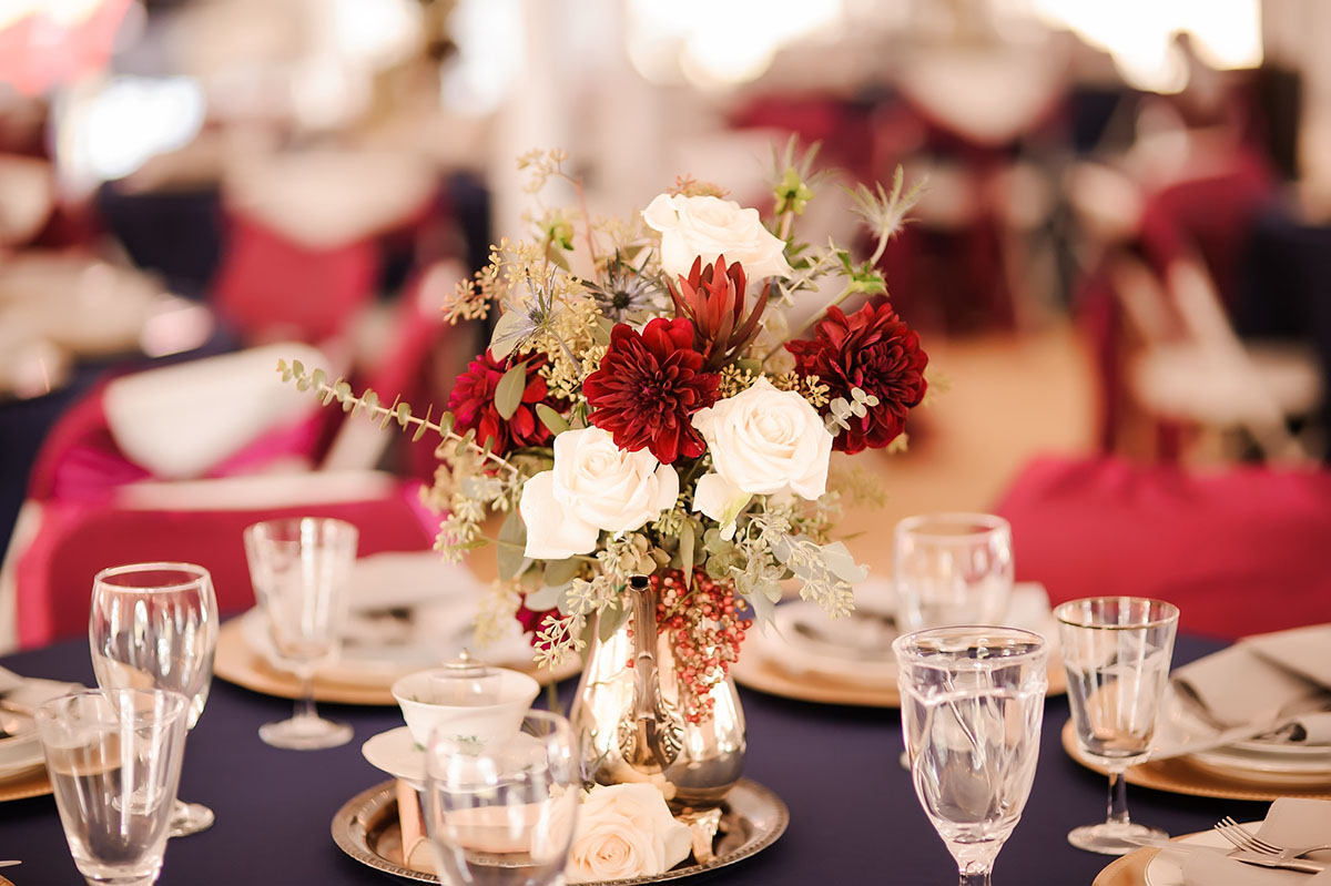 Fall fairytale wedding at a Victorian manor roses wine navy