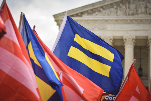 The Supreme Court has allowed Trump's military ban LGBT flags Supreme Court Washington DC