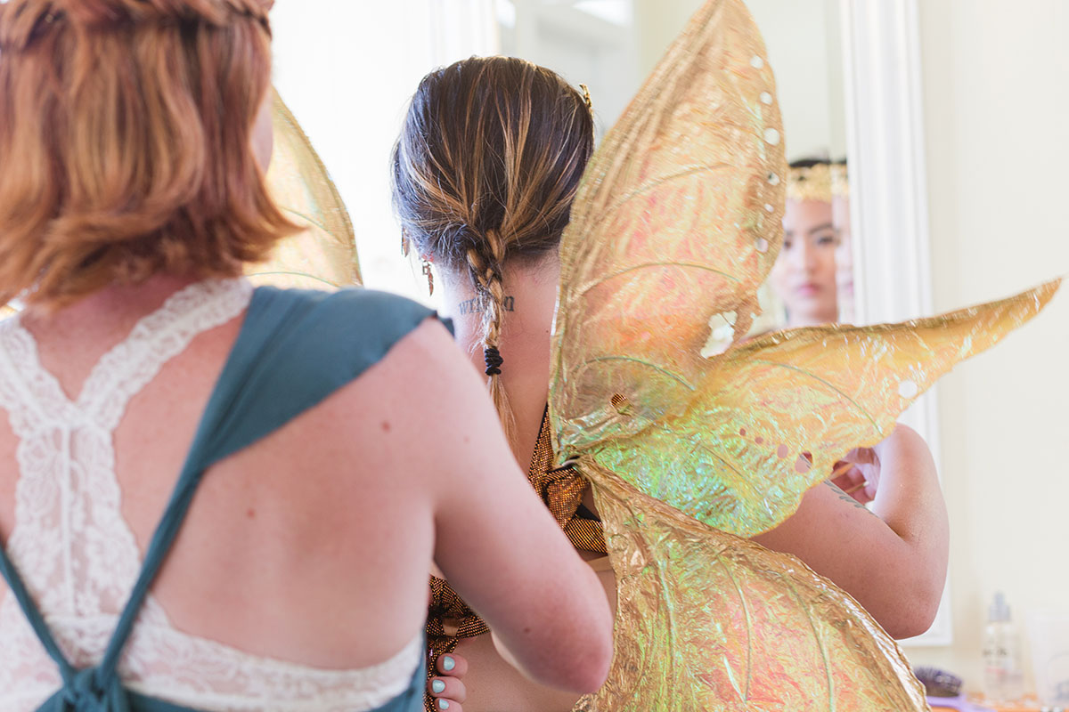 Fairy themed trans wedding in wine country
