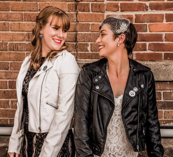 8 wedding leather jacket looks that are the perfect level of drama