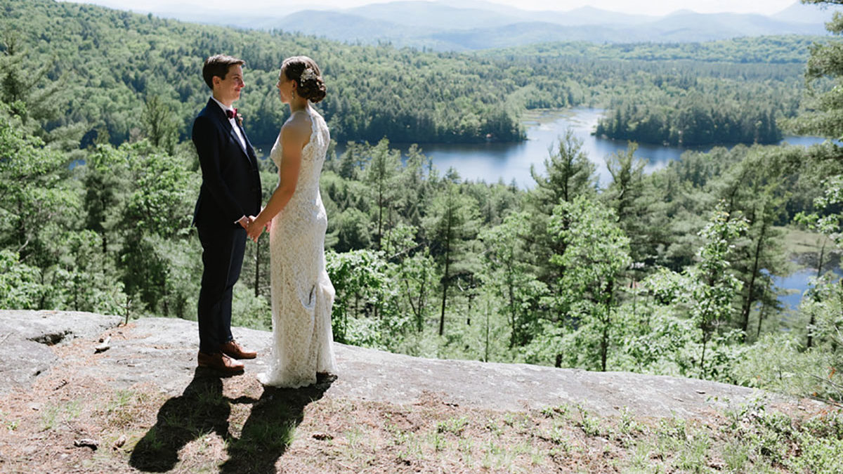 Summer camp wedding in the Adirondack Mountains