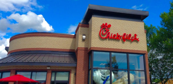 Chick-fil-A donated $1.8 million to anti-LGBTQ+ groups outside of a Chick-fil-A restaurant