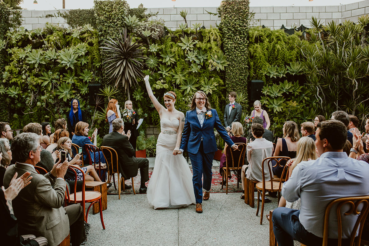 This couple got married in a California garden with moody, dramatic photos