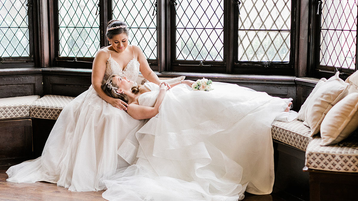 This romantic spring castle wedding is fit for a princess—or two