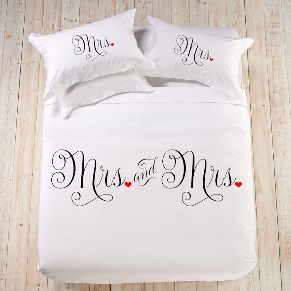 Mrs and Mrs Gift Lesbian Wedding Gift Idea Mrs and Mrs Pillowcases.