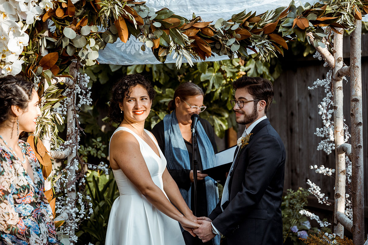 Intimate fall backyard wedding in Berkeley, California