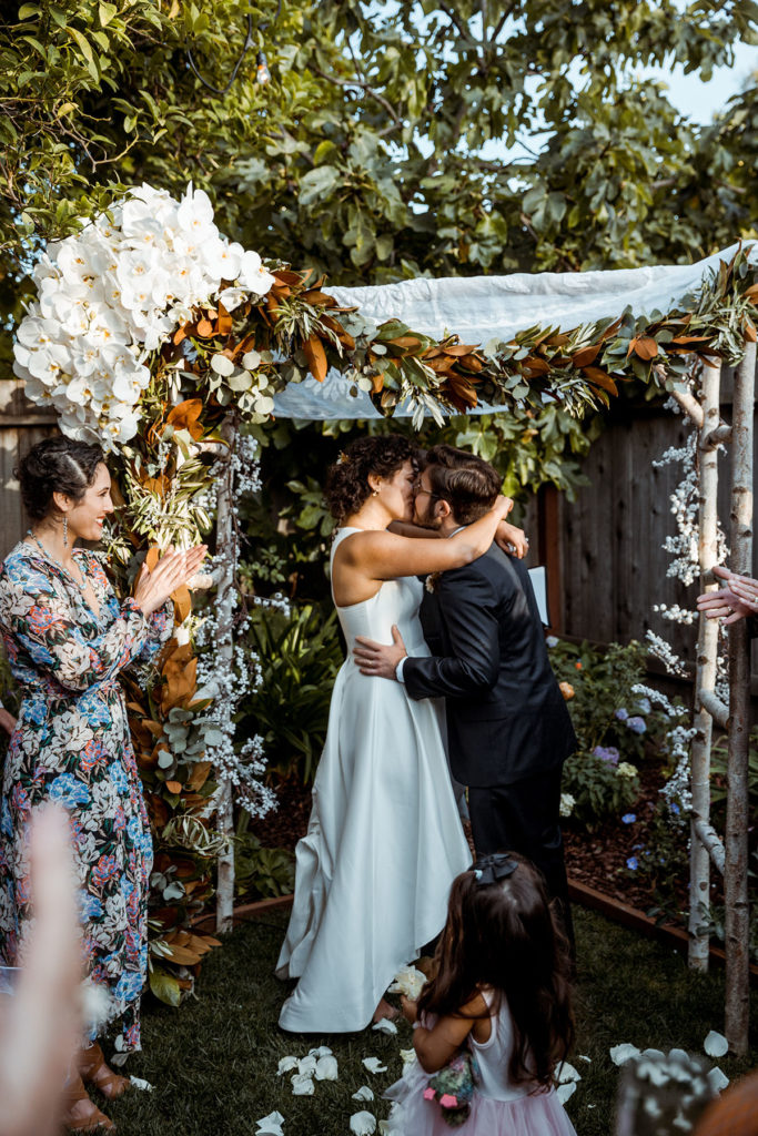 Intimate fall backyard wedding in Berkeley, California