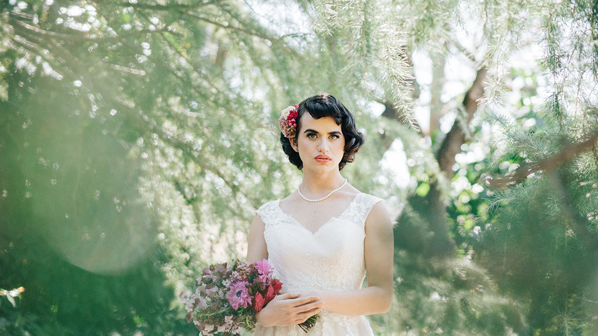 Moody floral fairy tale wedding inspiration with fashion from three eras