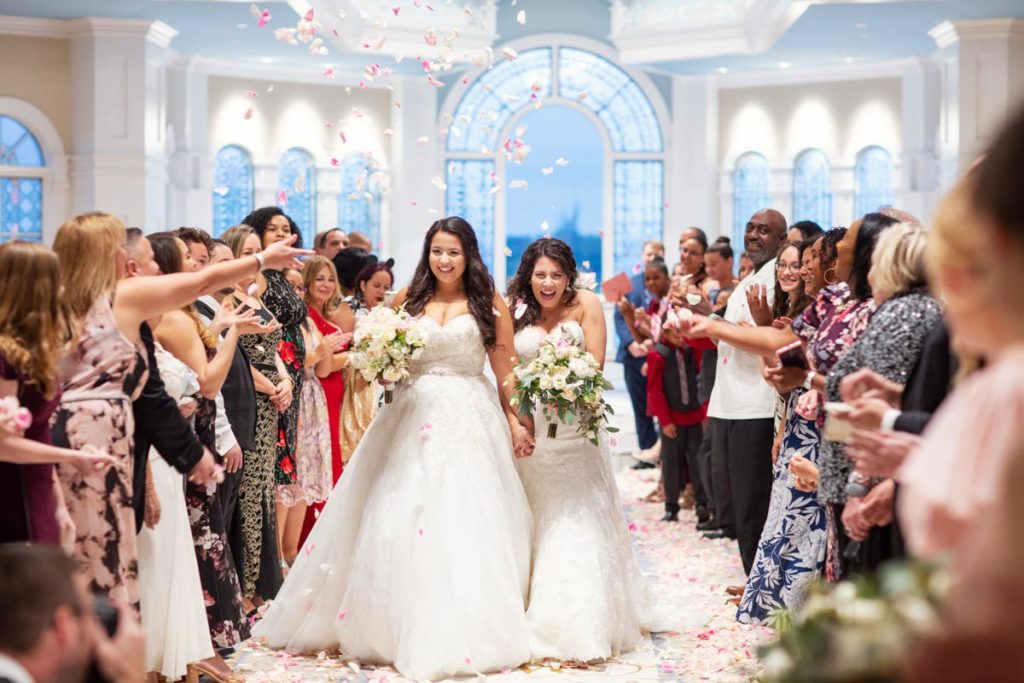 Disney wedding of two brides Alexis and Miranda Aldamuy Photo: Root Photography