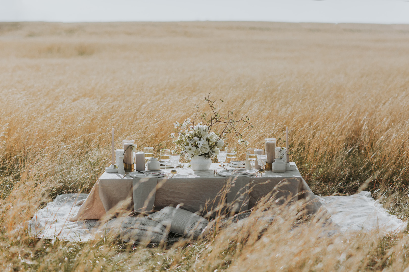 Monochromatic countryside double wedding inspiration two brides two grooms outdoors elopement intimate wedding