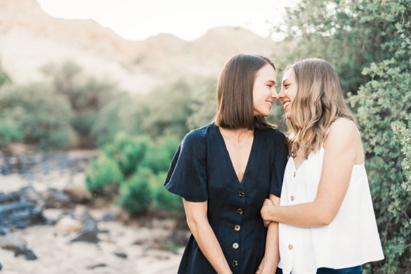 Engagement Photos On Red Rock Sandstone Cliffs Of Snow Canyon