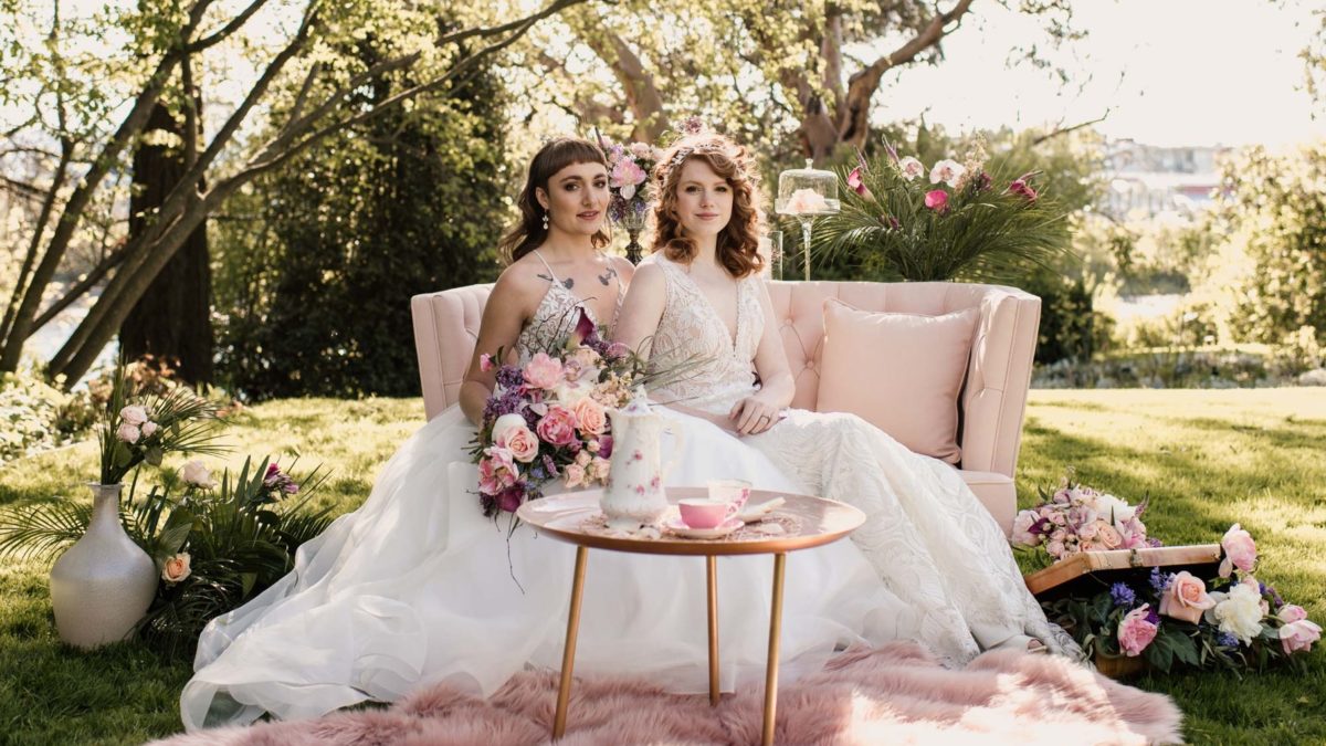 Pink feminine floral garden wedding inspiration