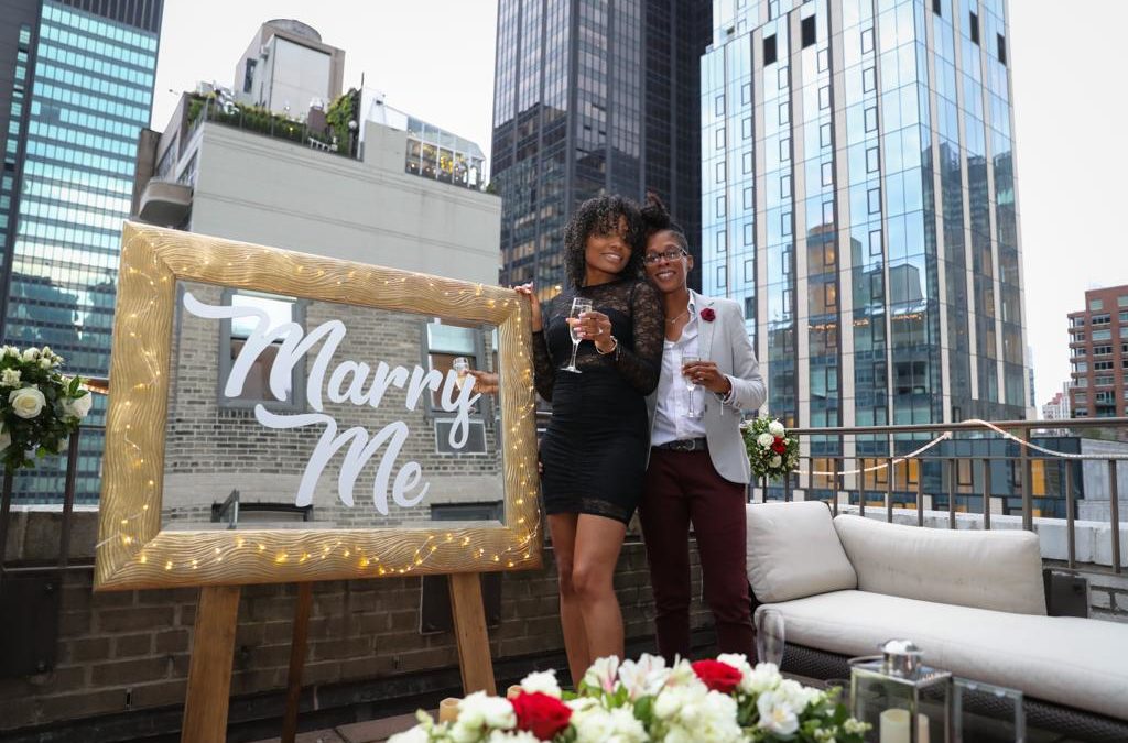 Surprise proposal at the Benjamin Hotel in New York City, New York