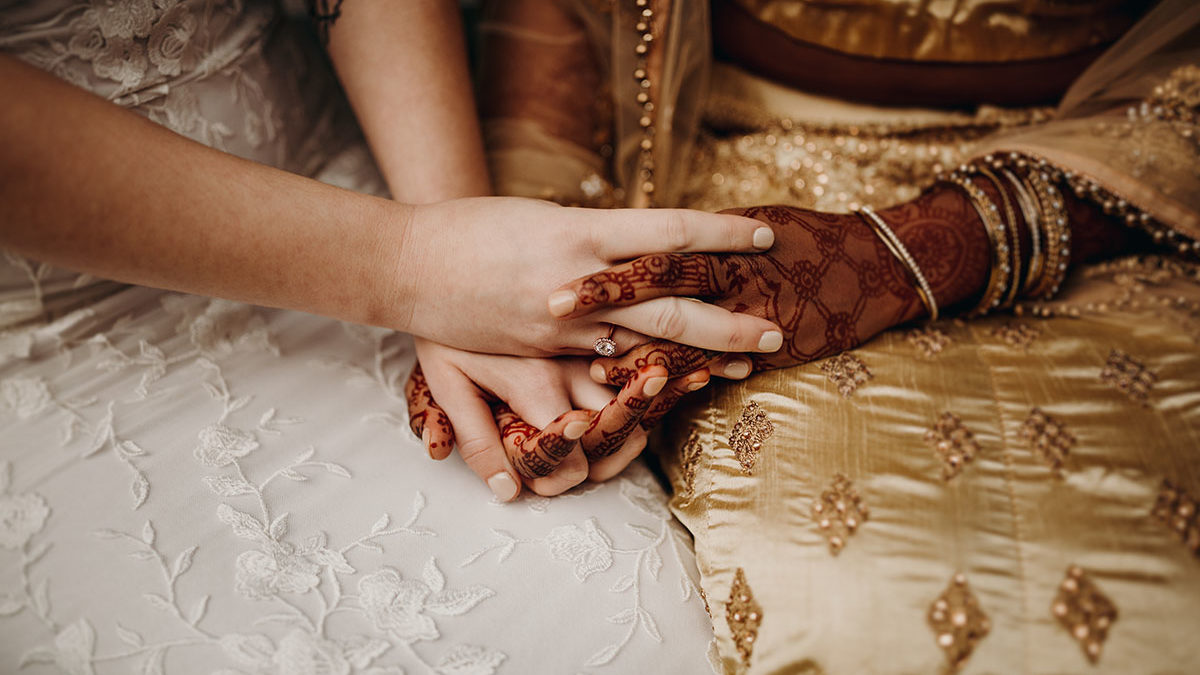 Romantic, industrial fall wedding with Indian cultural touches