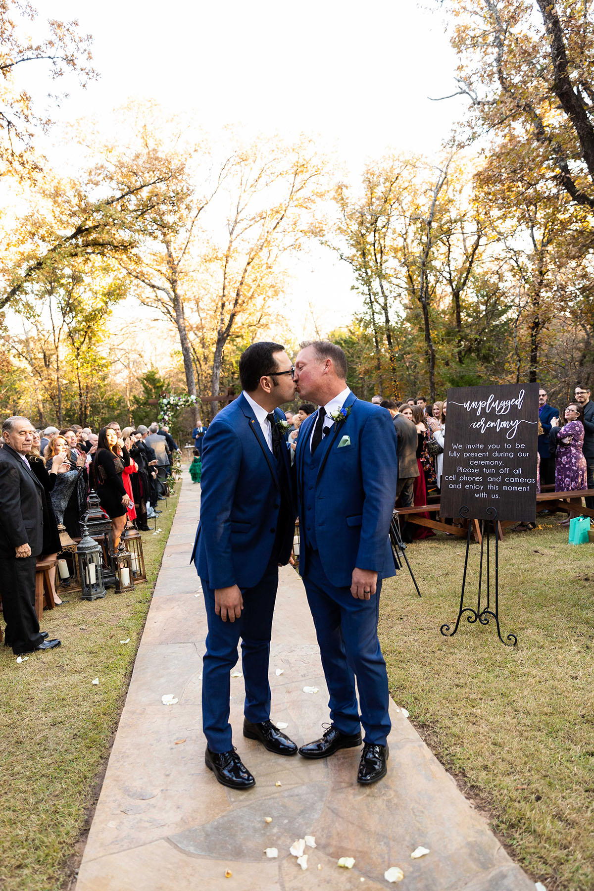 24 wedding vendors donated a wedding to two grooms rejected by bigoted venue LGBTQ+ weddings Venue at Waterstone Texas rustic Aaron Lucero Jeffrey Cannon two grooms gay wedding barn country Mexican fall wedding