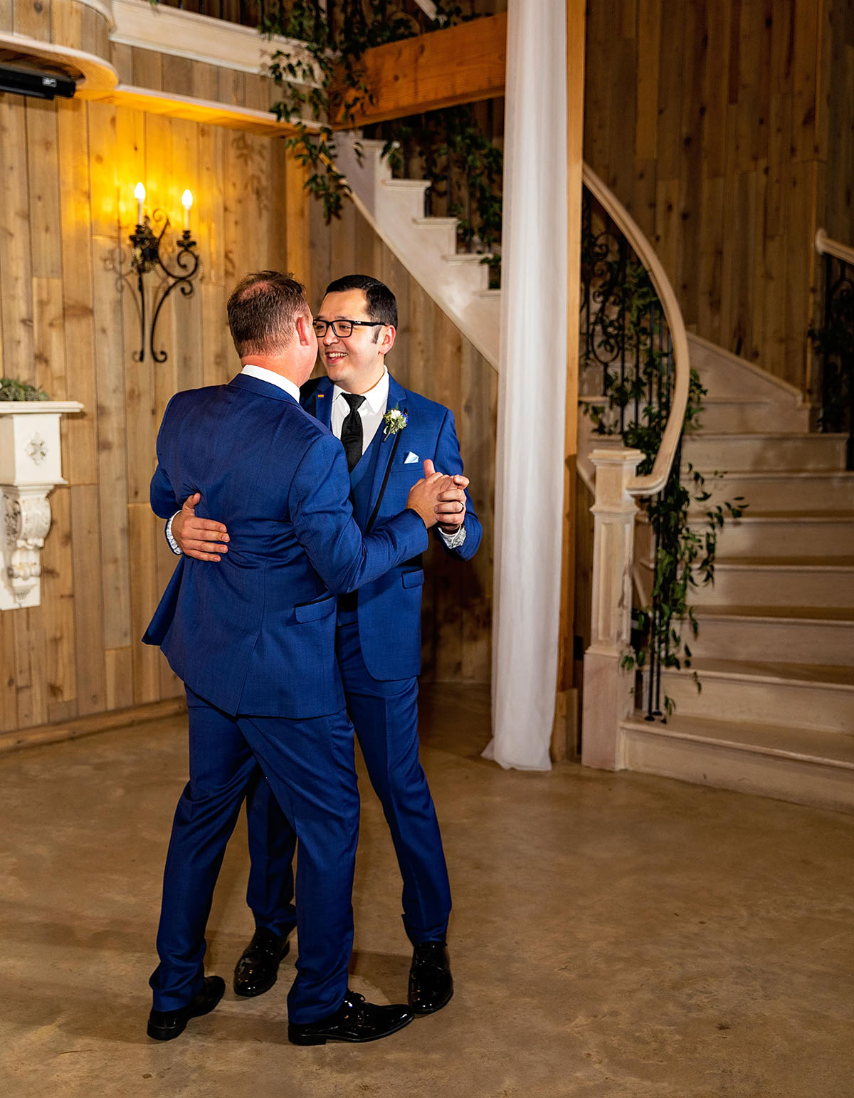 24 wedding vendors donated a wedding to two grooms rejected by bigoted venue LGBTQ+ weddings Venue at Waterstone Texas rustic Aaron Lucero Jeffrey Cannon two grooms gay wedding barn country Mexican fall wedding dance
