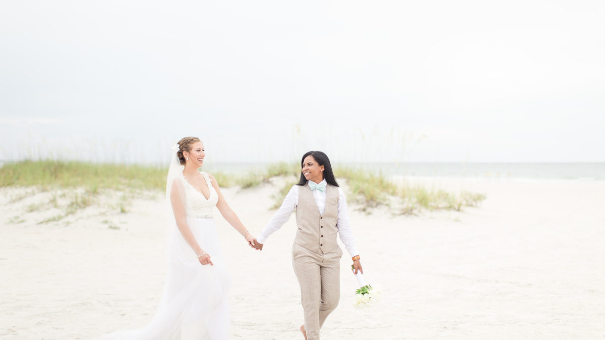 Tropical blue and green beach wedding in St. Petersburg, Florida
