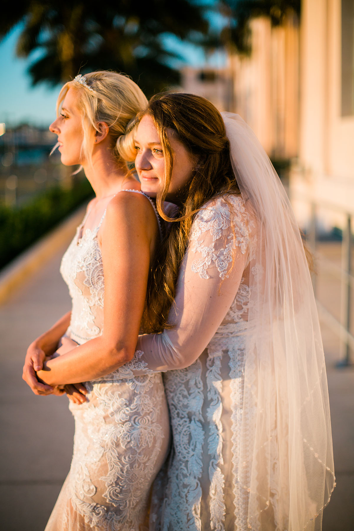 Whimsical, rustic waterfront wedding in San Diego, California two brides LGBTQ+ weddings sunny succulents