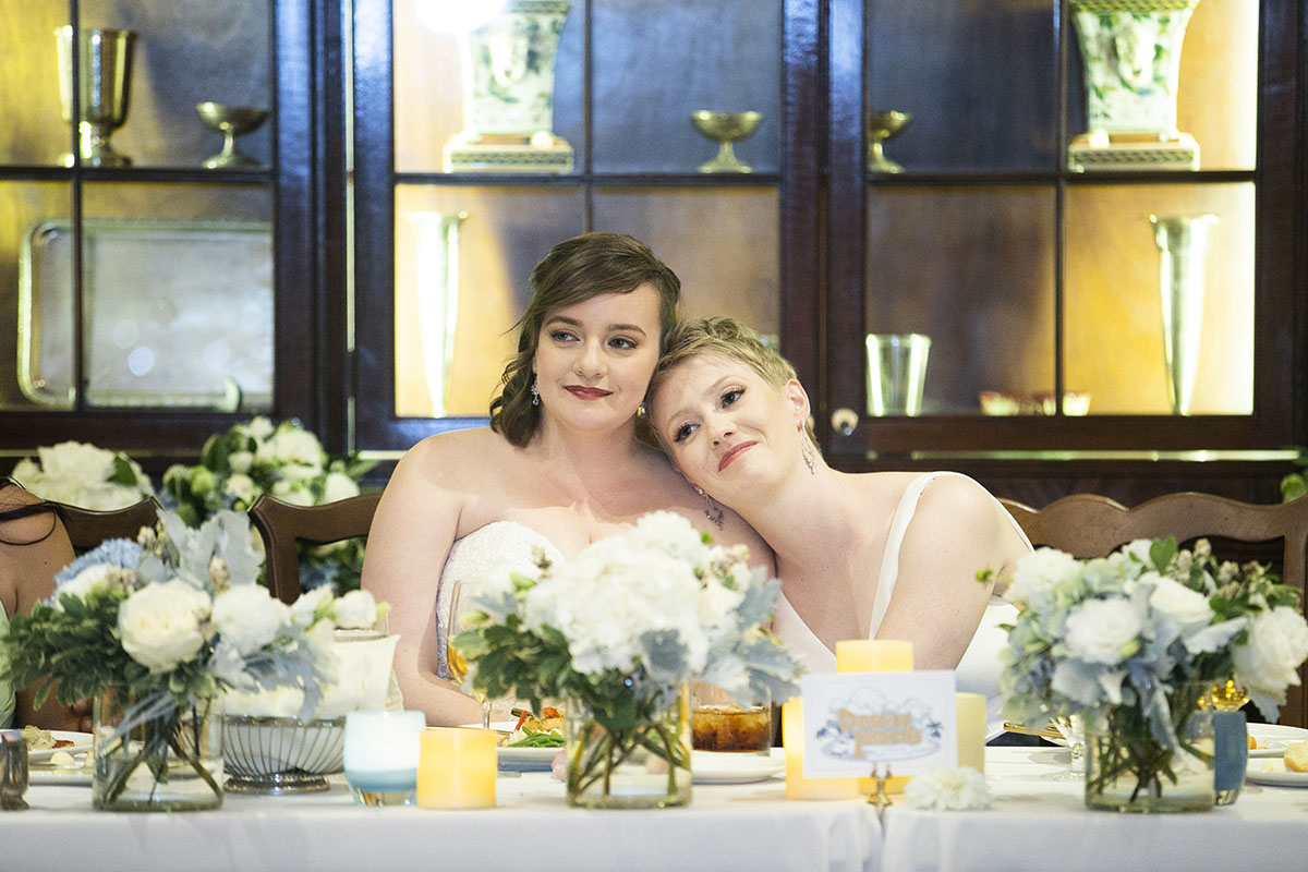 Nerdy and elegant Kingdom Hearts inspired wedding LGBTQ+ weddings two brides lesbian wedding
