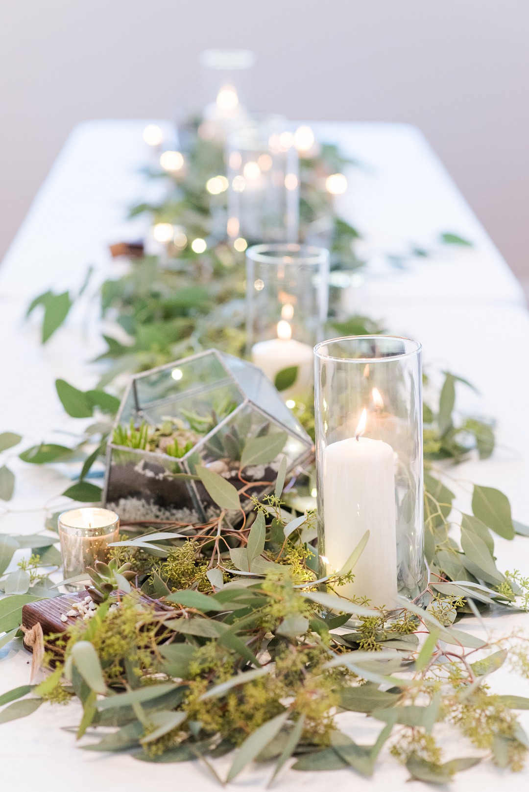 Outdoor DIY fall wedding at the Solarium in Decatur, Georgia two brides LGBTQ+ weddings lesbian wedding succulents nature do it yourself succulents candles