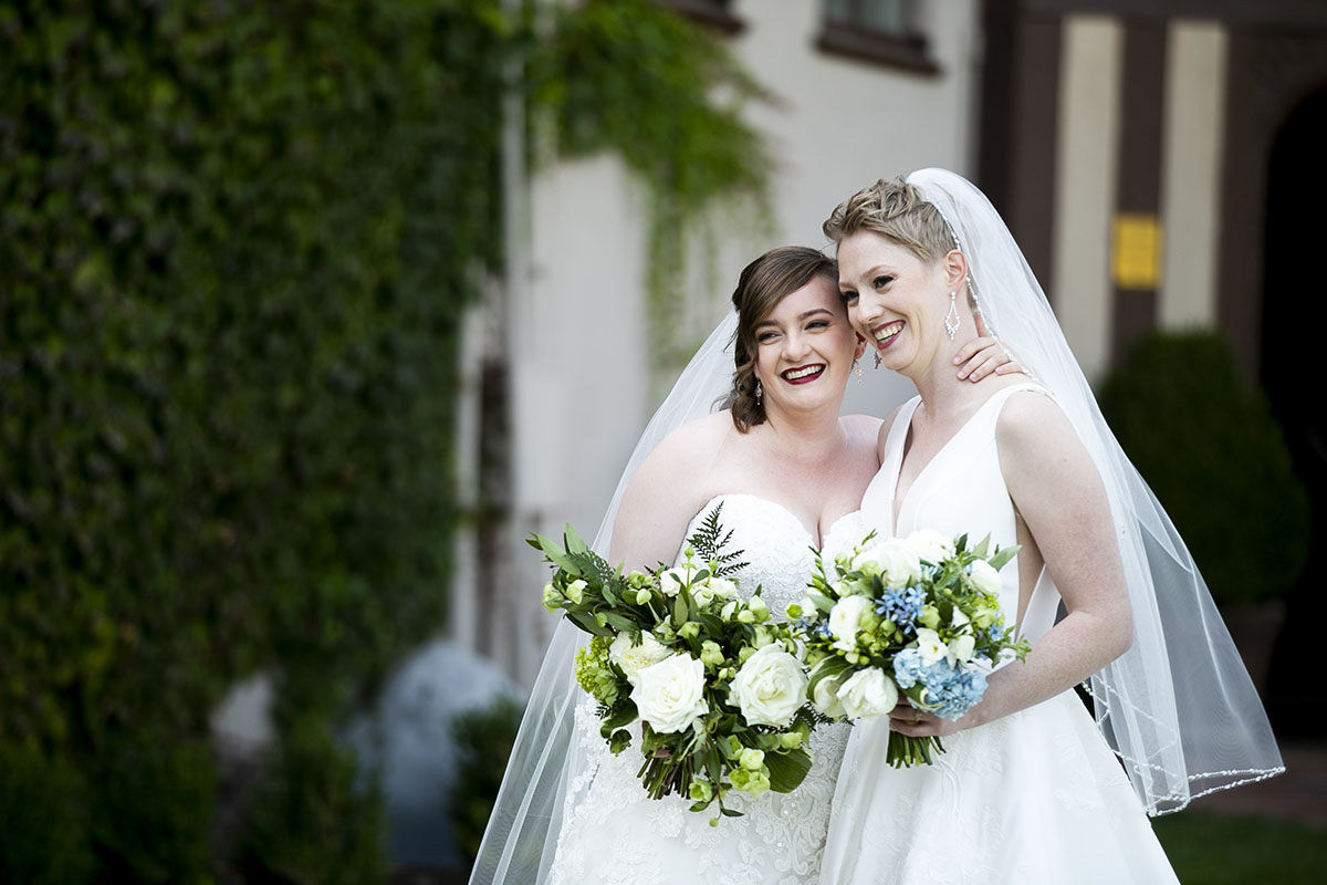 Nerdy and elegant Kingdom Hearts inspired wedding LGBTQ+ weddings two brides lesbian wedding bouquets