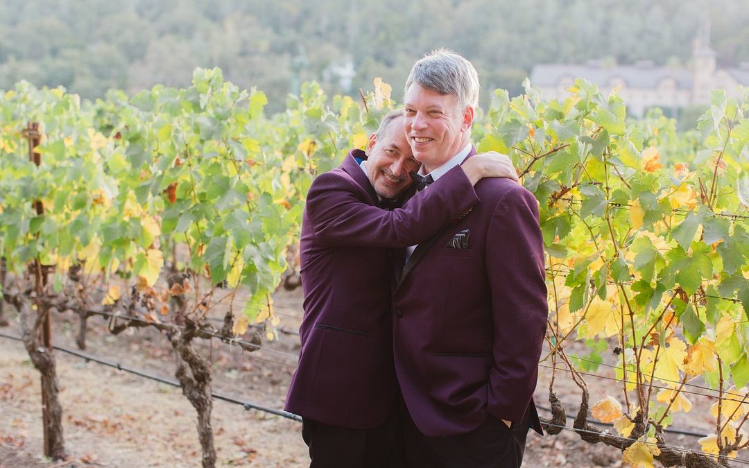 After 20 years, two grooms celebrate with whimsical winery wedding