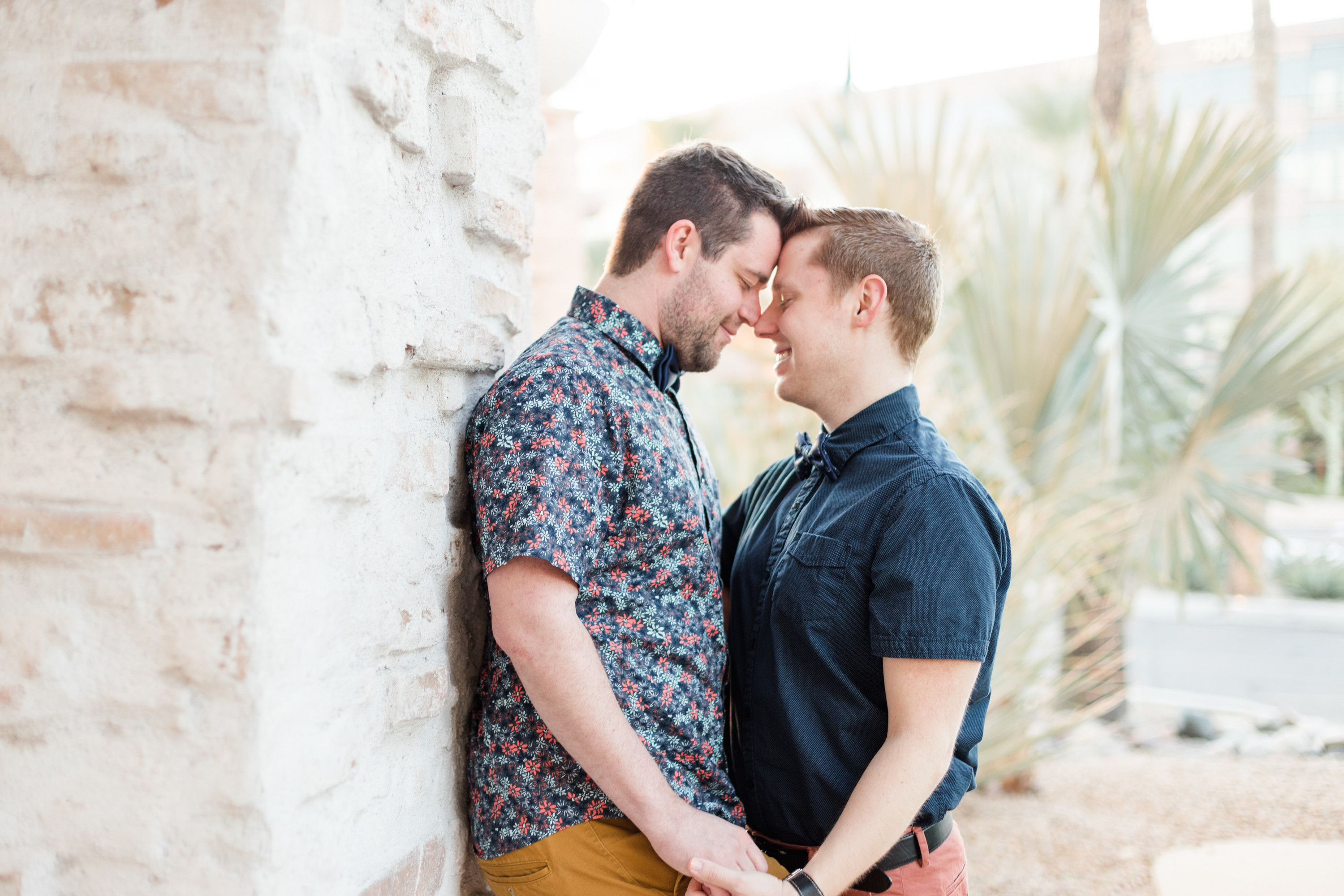 Modern winter resort engagement photos in Scottsdale, Arizona LGBTQ+ weddings and engagements
