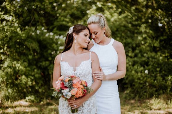 Torie and Alyssa's intimate bohemian rustic wedding