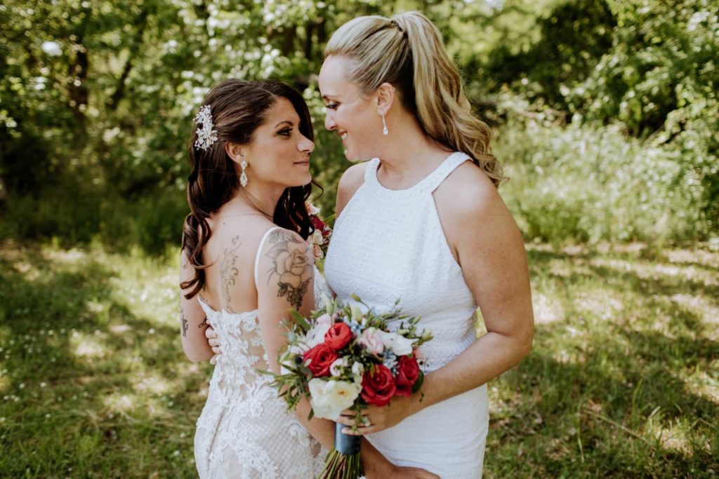 Torie and Alyssa's intimate bohemian rustic wedding in Cape May, New Jersey, was topped off with an all-night dance party with 300 of their closest family and friends.
