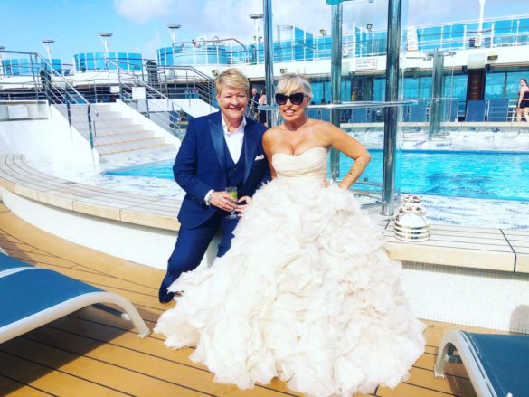 Jenny and Robin renewed their vows on a Princess Cruises trip.