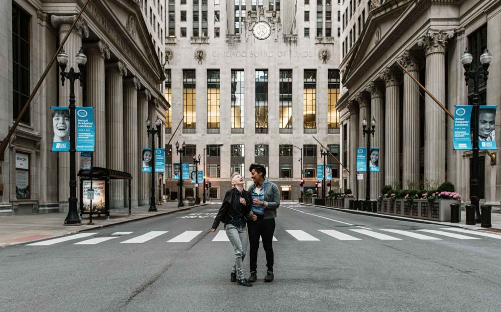 Danika + Cassidy: a Chicago engagement photoshoot with salsa dancing by Victoria McDonald Photography interracial LGBTQ+ couple