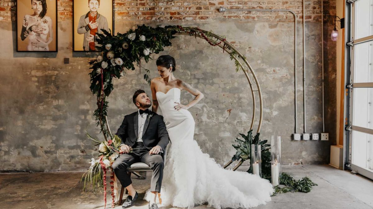 New Orleans industrial wedding inspiration shoot