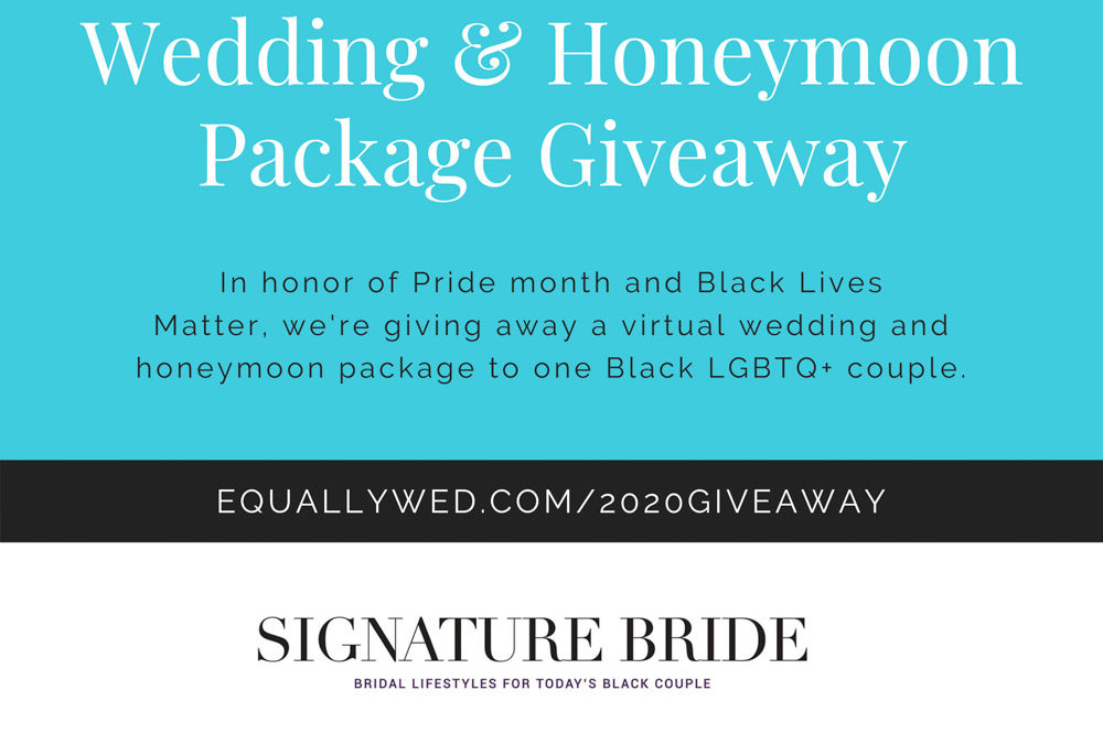 Register for a dream virtual wedding giveaway from Equally Wed, Signature Bride and WebWed Mobile