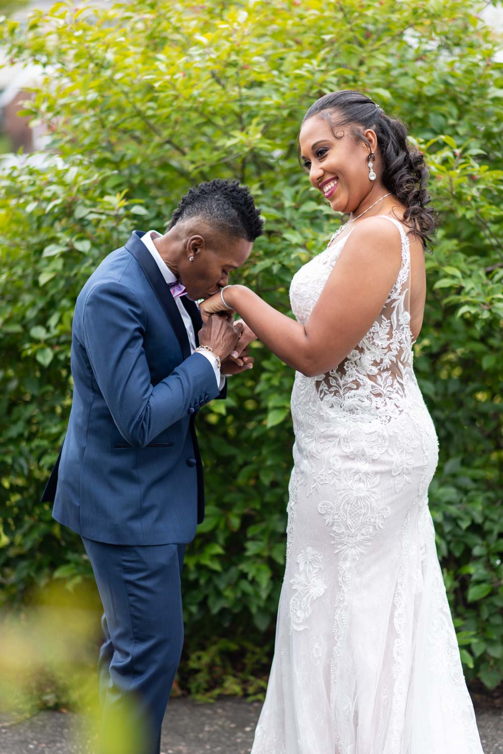 Nicole + Andrea: New Jersey wedding with Caribbean roots (the first look photos are the sweetest!)
