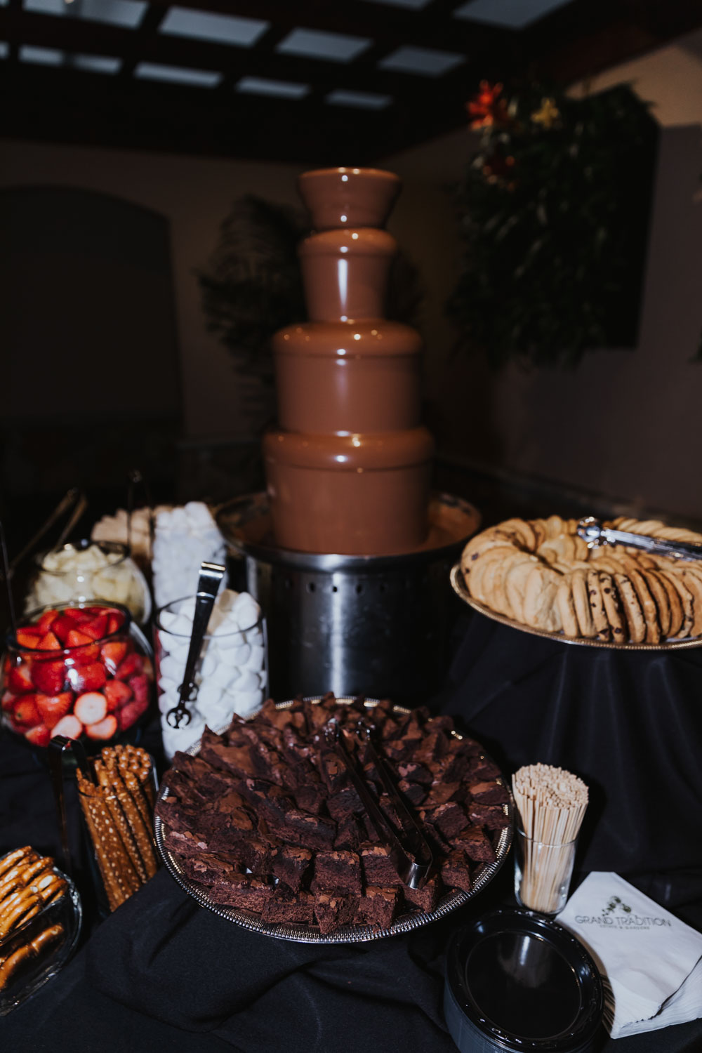 chocolate fondue station wedding reception