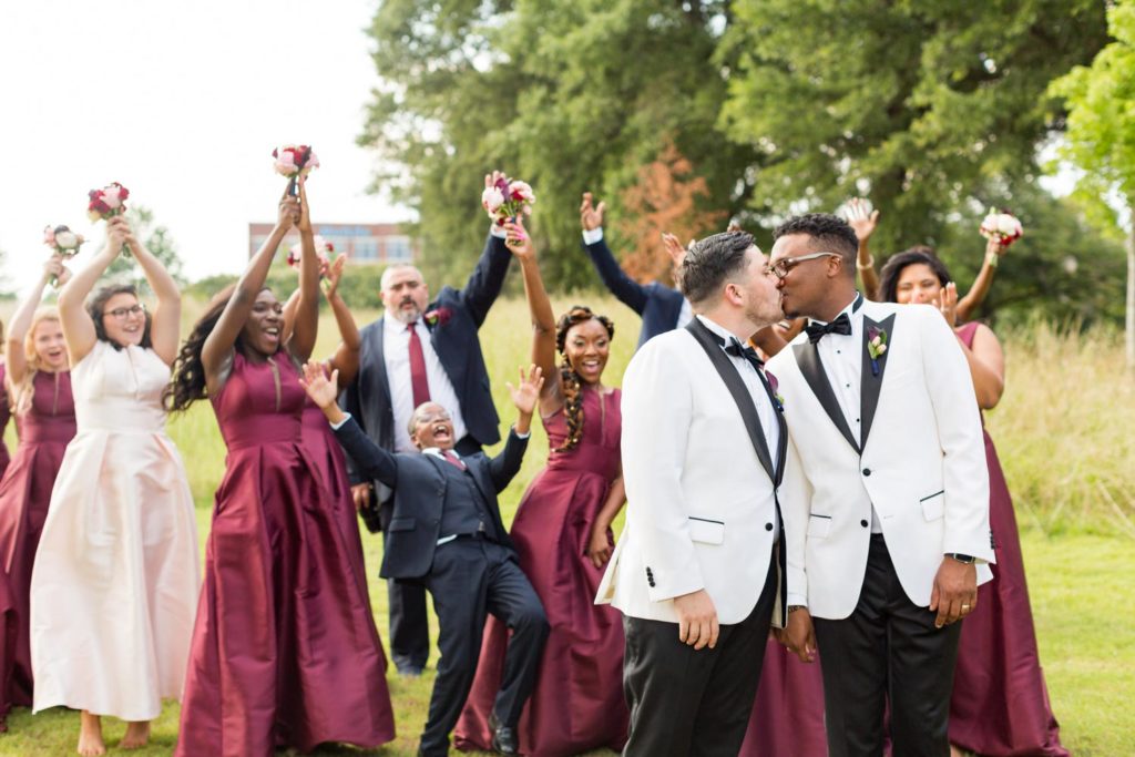Tavion + Andrew: A Greenville, South Carolina, summer LGBTQ+ wedding with rose petal exit
