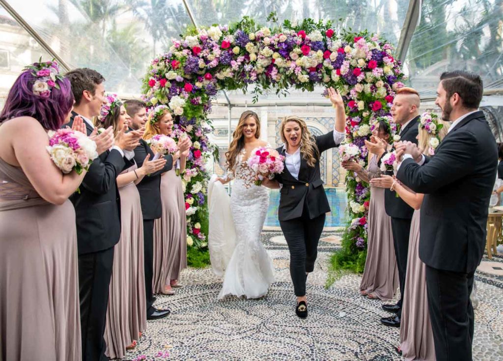 Angelina + Krista: Upscale glamorous lesbian wedding at the renowned Versace mansion in Miami Beach, Florida Suzanne Delawar Studios