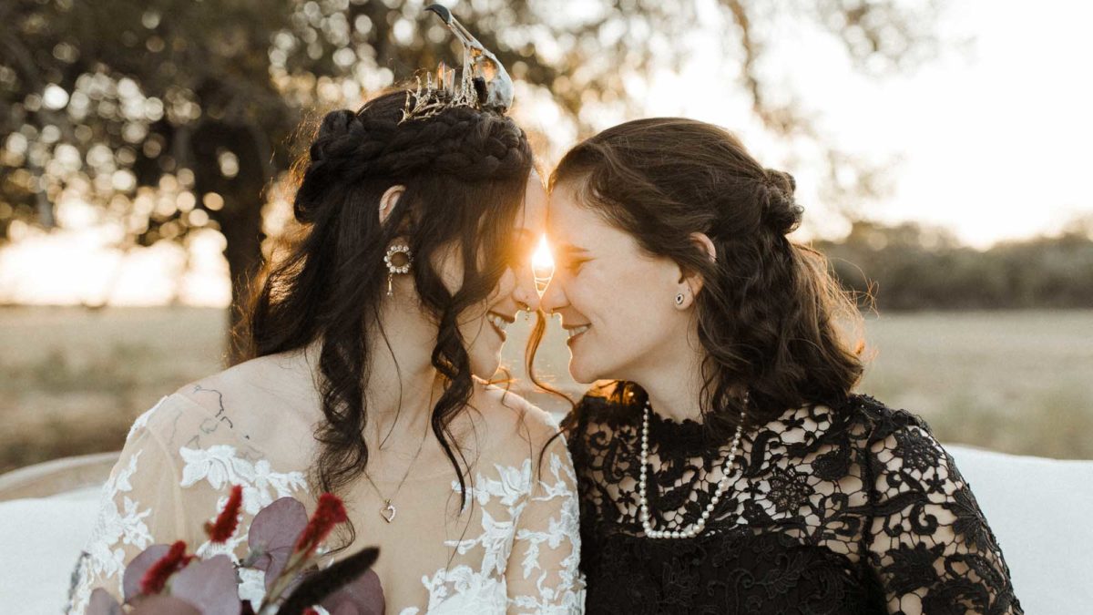 Becca + Ashley: Beautifully gothic Texas wedding with creative details